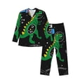 thumbnail image 1 of Balery Space Dino Cartoon Black Pijama para Hombre de Dos Piezas con Manga Larga, Conjunto de Dormir y Descanso Suave con Bolsillos-X-Large, 1 of 7