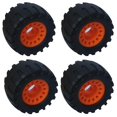 thumbnail image 1 of 4 Pcs All Terrain Off Road Skateboard Longboard Wheels (black+orange), 1 of 5