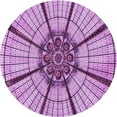 thumbnail image 1 of Ahgly Company Machine Washable Indoor Round Transitional Pastel Purple Pink Area Rugs, 7' Round, 1 of 7