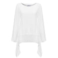 thumbnail image 3 of T Shirts for Women Casual Tops Plus Size Irregular Linen Long Sleeve Neck Blouse Tee Shirt Top, 3 of 4