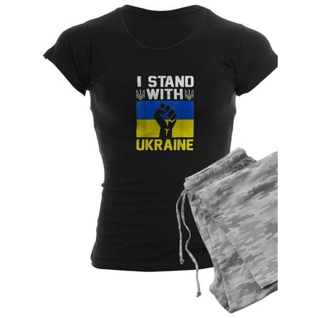 

CafePress - I Stand With Ukraine Ukrainian Flag Free U Pajamas - Women s Dark Pajamas