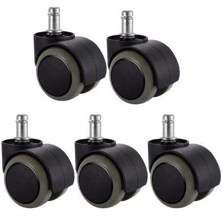 FOH Furniture Universal Heavy Duty 2 Inch Office Chair Replacement Rubber Wheels - Set of 5