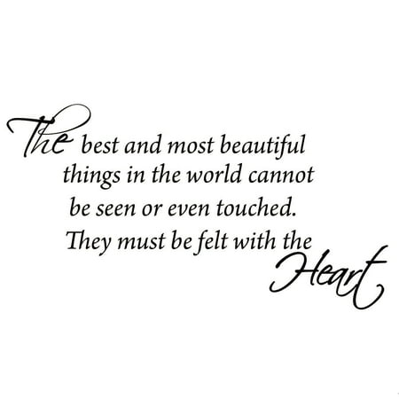 VWAQ The Best and Most Beautiful Things in the World Cannot be Seen or Even Touched. They Must Be Felt with the Heart. Inspirational Wall Decal Home Decor Quote Vinyl Wall