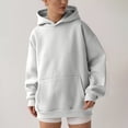 thumbnail image 2 of VISALY Hoodies Pullover Tunic Sweatshirt Hoodies Oversized Sweatshirts Pullover Sweaters Long Sleeve with Pockets Winter Fall Sweatshirt Long Sleeved Sweater Fall Sweatshirts Grey S, 2 of 7
