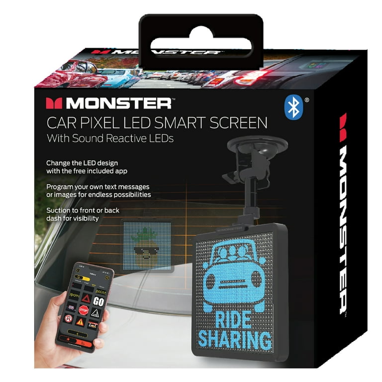 CAR SMART SCREEN 4K録画機能付き Monster Easy Install Smart Car Pixel Art LED Smart Screen, Sound