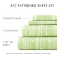 thumbnail image 4 of Noble Linens 4 Piece Pattern Microfiber Bed Sheets Set, Moss Polka Dot, King, 4 of 10