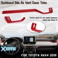 thumbnail image 3 of Xotic Tech Interior Center Console Dashboard Side AC Air Vent Outlet Frame Strip Cover Trim, Sporty Red, Compatible with Toyota RAV4 2019-2023, 3 of 8