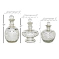 thumbnail image 3 of DecMode 8", 9", 7"H Silver Glass Decorative Jars with Crystal Stoppers, 3-Pieces, 3 of 9