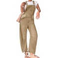 thumbnail image 2 of Women Sleeveless Denim Overall Pants Casual Loose Barrel Leg Jeans Jumpsuit with Pockets, 2 of 6