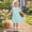 Light Blue, variant on Girls Casual Dress Short Sleeve Plaid Dresses for Kids 3-12 Years 2025 Summer Kids Boho Sundress Party Gowns