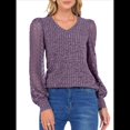 thumbnail image 1 of Blusas de Encaje de Larga para Mujer, Suéteres de Cuello en V A para Otoño 2025, Atuendos Elegantes e Informales de Invierno Púrpura S, 1 of 8