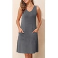 thumbnail image 2 of PPYOUNG Women's Sleeveless Striped Summer Dress with Pockets V-Neck Casual Tunic Sundress, 2 of 5