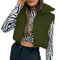 thumbnail image 2 of Yangnuo Womens Fashion Trendy Solid Color Sleeveless Puffer Jackets Vest Jackets 2025 Fall Winter Women's Winter Crop Sleeveless Warm Outerwear Padded Gilet Tops Coat, 2 of 6