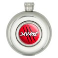 thumbnail image 1 of Savage Claw Mark Red and Black Round Stainless Steel 5oz Hip Drink Flask, 1 of 3