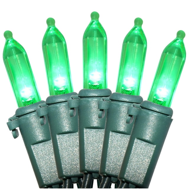Cadena de luces Holiday Essence 100 LED verdes de 8,2 m para interiores y exteriores