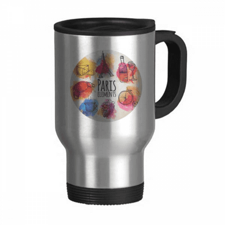 

Colorful Life France Eiffel Tower Paris Travel Mug Flip Lid Stainless Steel Cup Car Tumbler Thermos