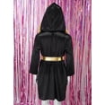 thumbnail image 4 of Moggemol Garçons Enfants Robe de Boxe Robe Longueur Complète Cape à Capuche en Satin avec Ceinture Tenue de Boxe d'Halloween Noir 14, 4 of 7