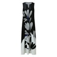 thumbnail image 2 of Fangasis Ladies Long Maxi Dresses Floral Print Tank Dress Sleeveless Summer Beach Sundress Women Casual Bohemian Holiday Style C 3XL, 2 of 7