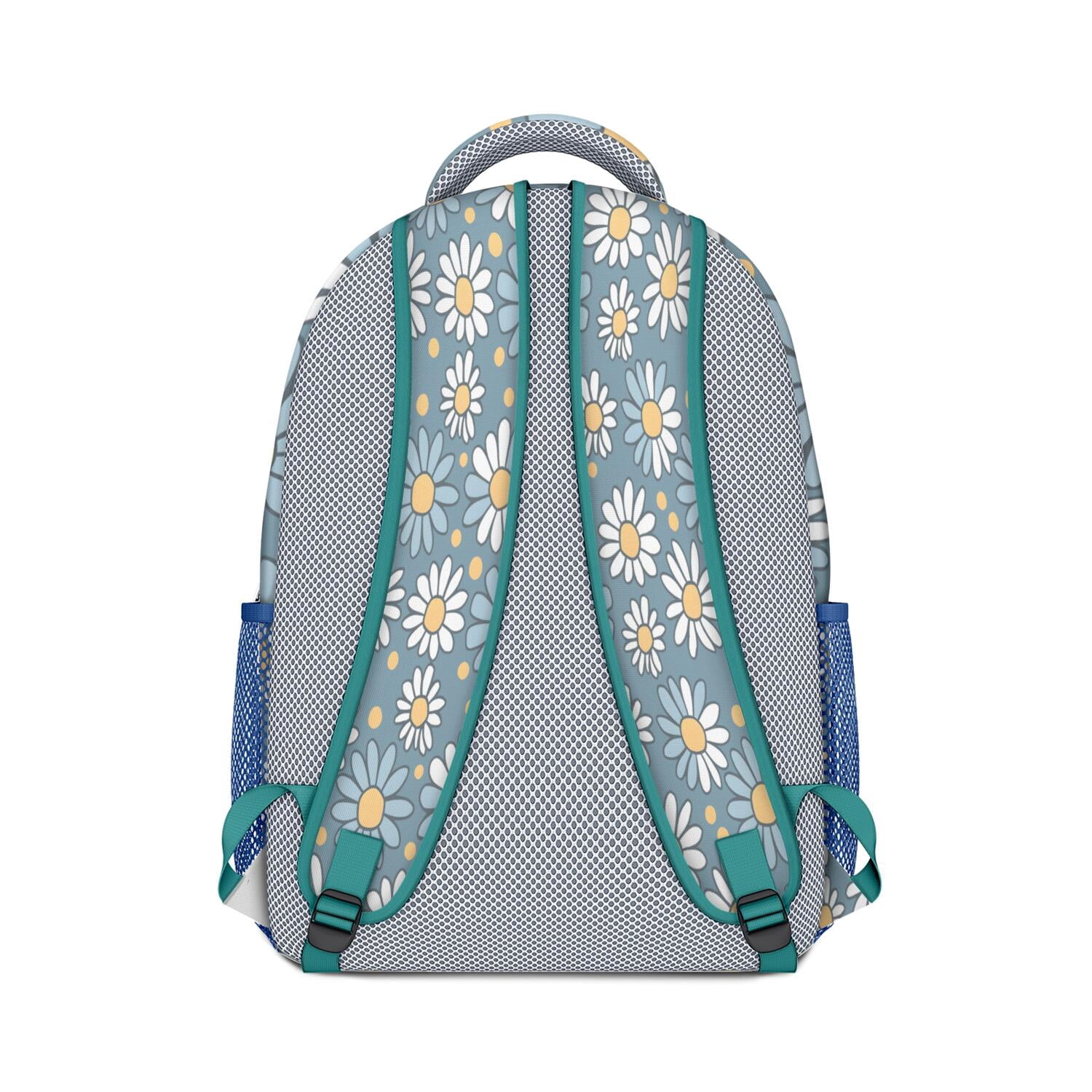Watercolor Daisy Artwork School Bag - Breathable & Ergonomic for Teenagers