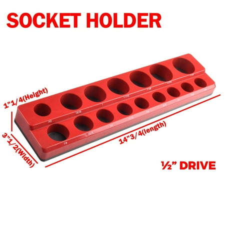 

BCLONG Magnetic Socket Organizers Socket Holder 1/2 3/8 1/4Drive Holds Organizer
