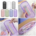 thumbnail image 2 of 3Pcs Pencil Case Clear Mesh Pen Pouches Double Layer Pen Bag Pencil Organizers Travel Makeup Brush Holder for Office, 2 of 18