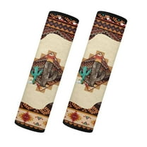 Yuyamidu Cactus Seat Belt Pad 2 Pack Aztec Ethnic Car Seatbelt Cushion Cover Flannel Shoulder Strap Pad Thick Car Seat Belt Cover Accessories for Auto Van Sedan