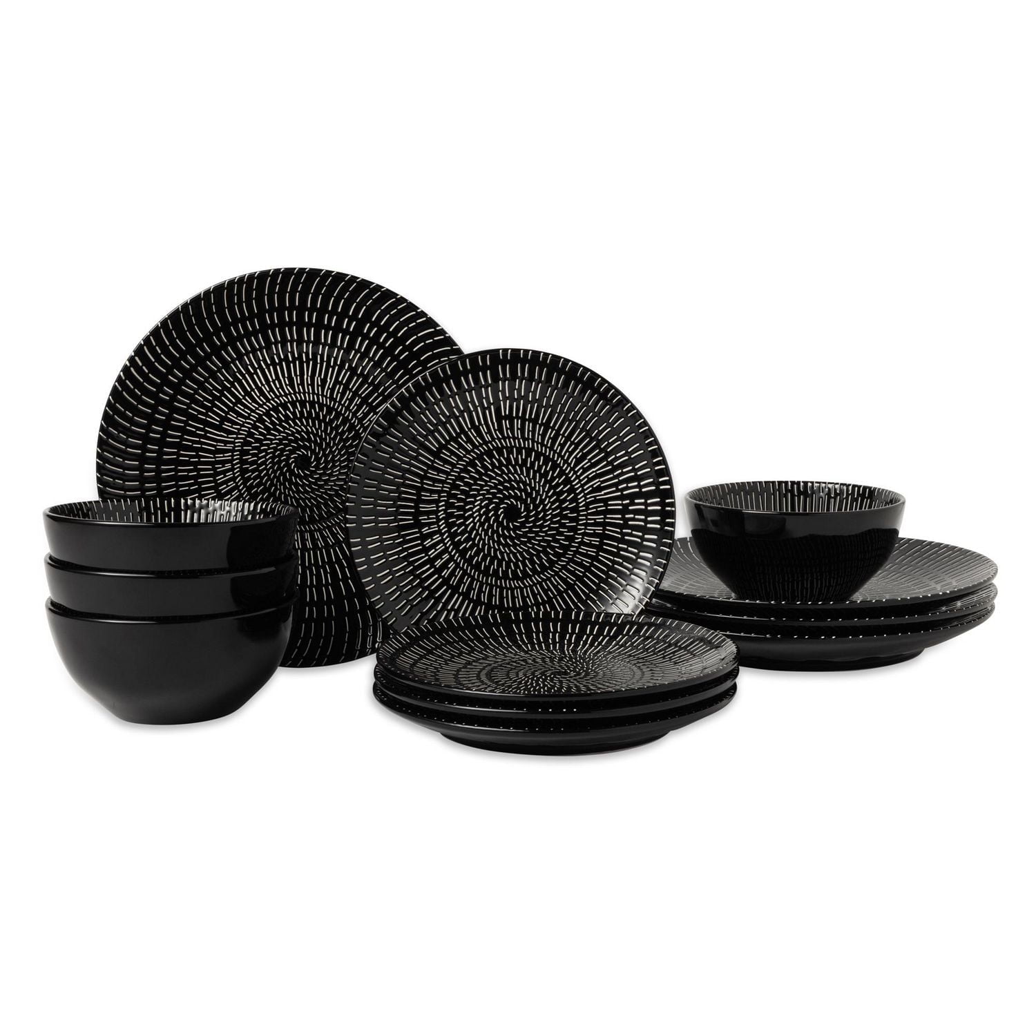 Thyme & Table, Maddox Collection, 12-Piece Stoneware Dinnerware Set