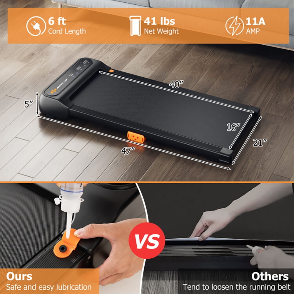 Resenkos Treadmill, Electric Treadmill, Walking Jogging Machine,Under Desk Walking Pad Treadmill for Home/Office with Watch-Like Remote Control