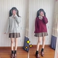 thumbnail image 4 of Japan school sweater Spring and autumn 100% V-neck cotton knitted sweater JK uniforms cardigan multicolor girls student cosplay, 4 of 5
