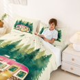 thumbnail image 3 of Castle Fairy Watercolor Camper Bed Sheets 4pcs for Teens, Leopard Campfire Forest King Sheets for Camping Theme Bedroom, Green Pink, 3 of 6