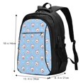 thumbnail image 5 of Wukai French Bulldog Head Travel Laptop Backpack: Business Water-Resistant Bag with USB Charging Port, Ideal College Backpack for Men & Women, 5 of 6