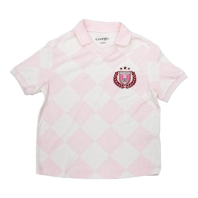 Playera George para Niña Tipo Polo Diseño Cuadriculado Rosa Talla 12
