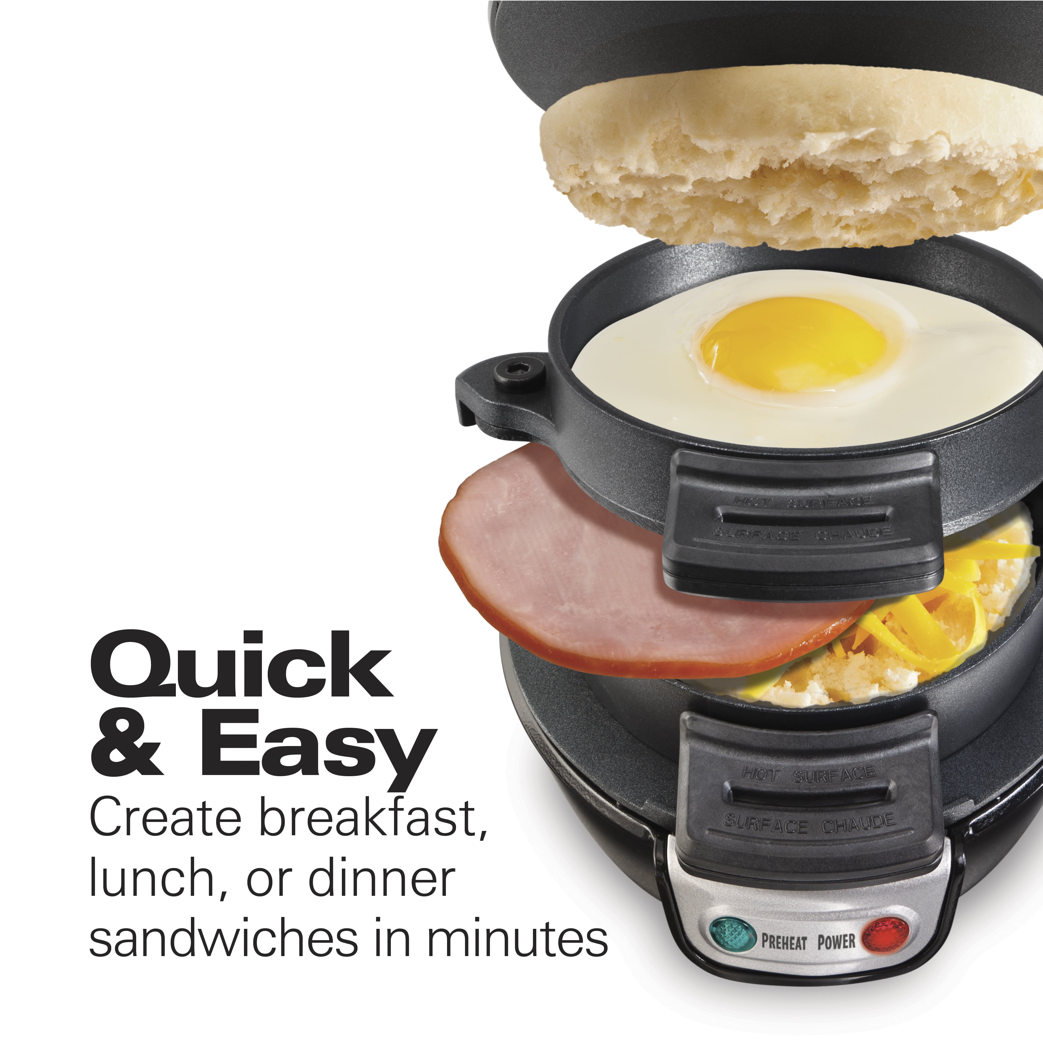 Hamilton Beach Breakfast Sandwich Maker with Egg Cooker Ring, Customize  Ingredients, Perfect for English Muffins, Croissants, Mini Waffles, Black  for Sale in Pembroke Pines, FL - OfferUp