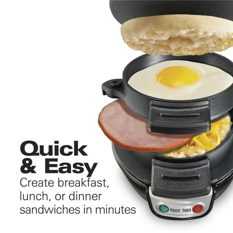 Hamilton Beach Breakfast Sandwich Maker, Black, Model 25621