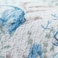 thumbnail image 5 of Lush Decor Oceana Watercolor Sea Life Quilt 5 Piece Set Full/ Queen Blue - Coastal Bedding Set - White Quilt With Throw Pillows - Beach Decor, 5 of 9