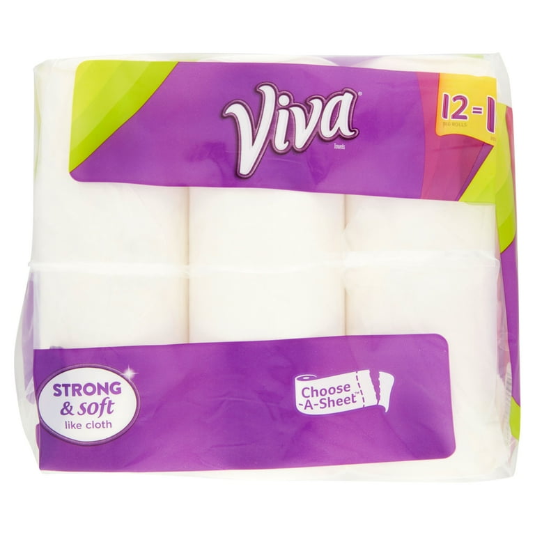 Viva Paper Towels Choose A Sheet 12 Big Rolls 88 Sheets Per Roll 16 Regular Rolls Walmart