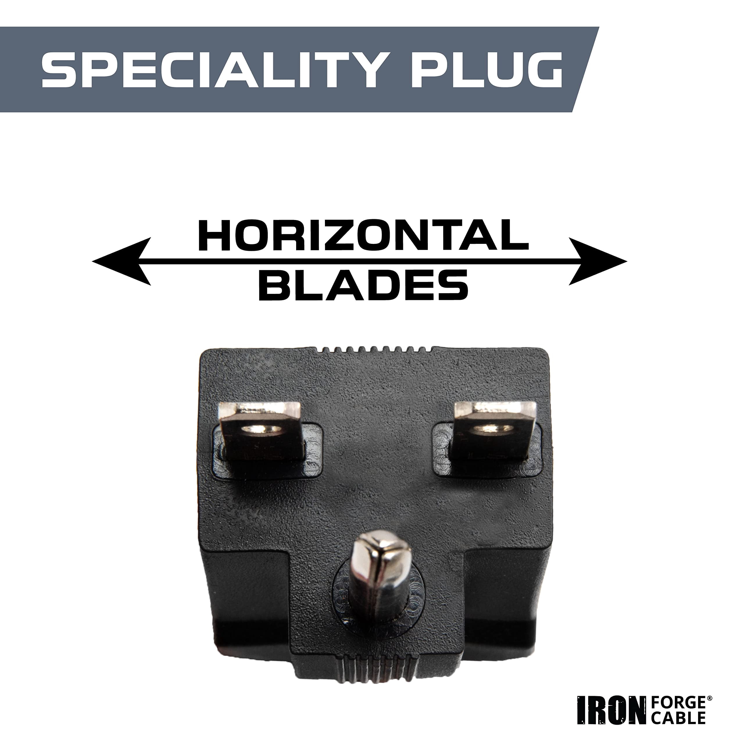 Iron Forge Cable 10 Ft Extension Cord - Nema 6-15 Extension Cord, 6-15P to 6-15R Black SJTW 14 Gauge Electric Cable, 15 Amp 220/240 Volt Heavy Duty