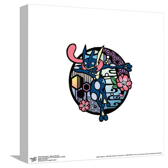 Gallery Pops Pokémon - Wagara Greninja Canvas Wall Art, Unframed Version, 12" x 12"
