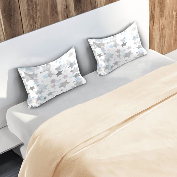 Iauyy 20x26in Silk-Smooth Satin Pillowcase, Gentle on Hair and Skin, Luxuriously Soft Pillowcase with Envelope Closure, Wrinkle Fade Light Blue Sheen