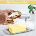 thumbnail image 2 of Lolynie Stainless Steel Butter Dish With Lid And Handle Stainless Steel Butter Dish Capacity For 250 G Butter Suitable For Storing Cheese Cold Dishes Cakes Desserts Fruits, 2 of 8