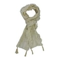 thumbnail image 3 of Beige Multi Pattern Lace Scarf With Tassel Fringe, 3 of 6