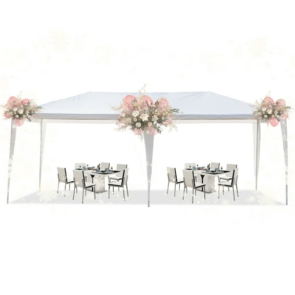 Zimtown 10' X 20' Outdoor Canopy Party Wedding Tent Gazebo Pavilion W/ No Sidewall White
