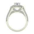 thumbnail image 4 of Solitaire Diamond Engagement Rings for Women GIA certified Round Brilliant Diamond Square Halo Rings Tapered Shank 14K White Gold 2.20 carat, 4 of 6