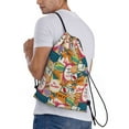 thumbnail image 3 of Kdxio Retro Summer Stamp Print Drawstring Backpack Bag,Waterproof Draw String Back Sack, Gym Drawstring Bags Swim Bag For Unisex, 3 of 9