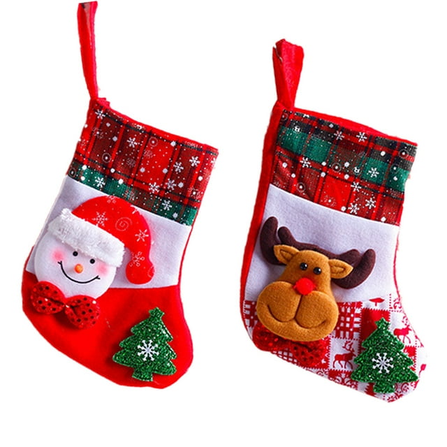 Medias navideñas, calcetines colgantes navideños para decoración del árbol de la chimenea del hogar