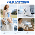 thumbnail image 6 of Portable Handheld Fan, 3000mAh USB Rechargeable Battery, 100 Adjustable Speeds, Up to 19H Cooling, Mini Personal Fan for Travel, Outdoor, Shopping, Makeup, White, 6 of 7