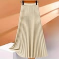 thumbnail image 6 of Women's Solid Color High Waisted A Line Maxi Pleated Skirts Office Work Elegant Basic Long Skirts, 6 of 6