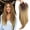 Dark root to blond, variant on Synthetic Hair Topper with Bangs 18 Inch Layered Toppers for Women with Thinning Hair 5.5" x 5" hand Tied Forehead Hairline 360° 3D Cover Wispy Synthetic Toppers Hair for Women Fiber Wiglets