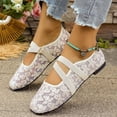 thumbnail image 5 of Women's Spring Ballet Style Flat Pumps Open Toe Lace Up Design Soft Sole Lightweight Comfortable Elegant Casual Shoes For Daily All Day Wear Beige 39, 5 of 8
