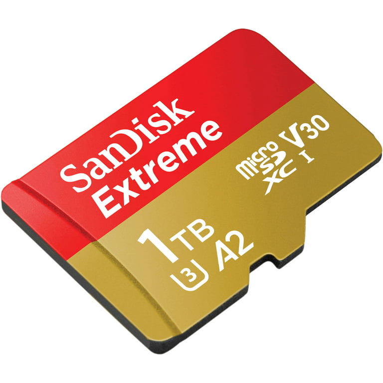 SanDisk 1TB Extreme UHS-I microSDXC Memory Card with SD Adapter, Gold/Red 